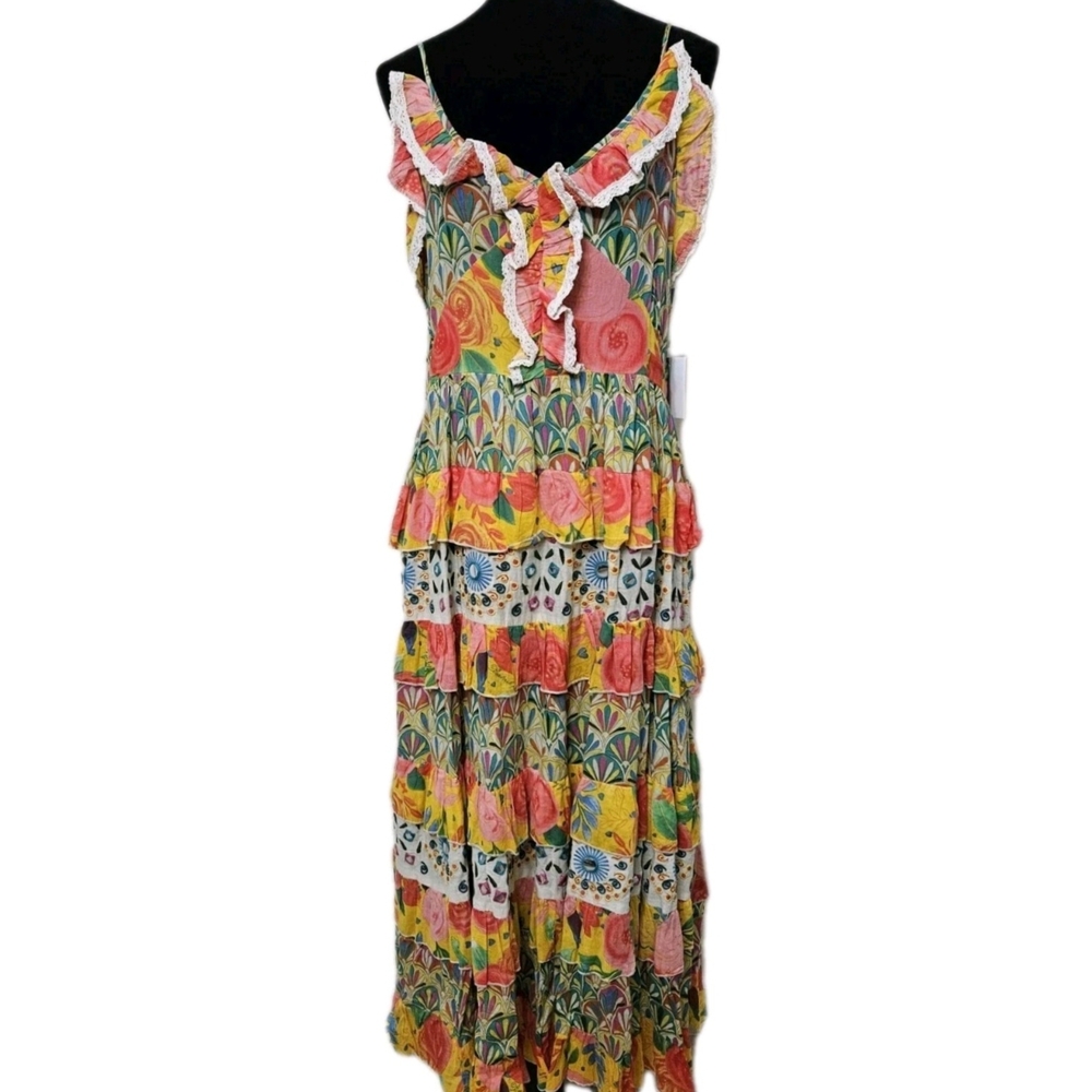 NWT- Beatnik Philosophy Colorful Mirrored Tiered Dress-Size Medium - Picture 3 of 17